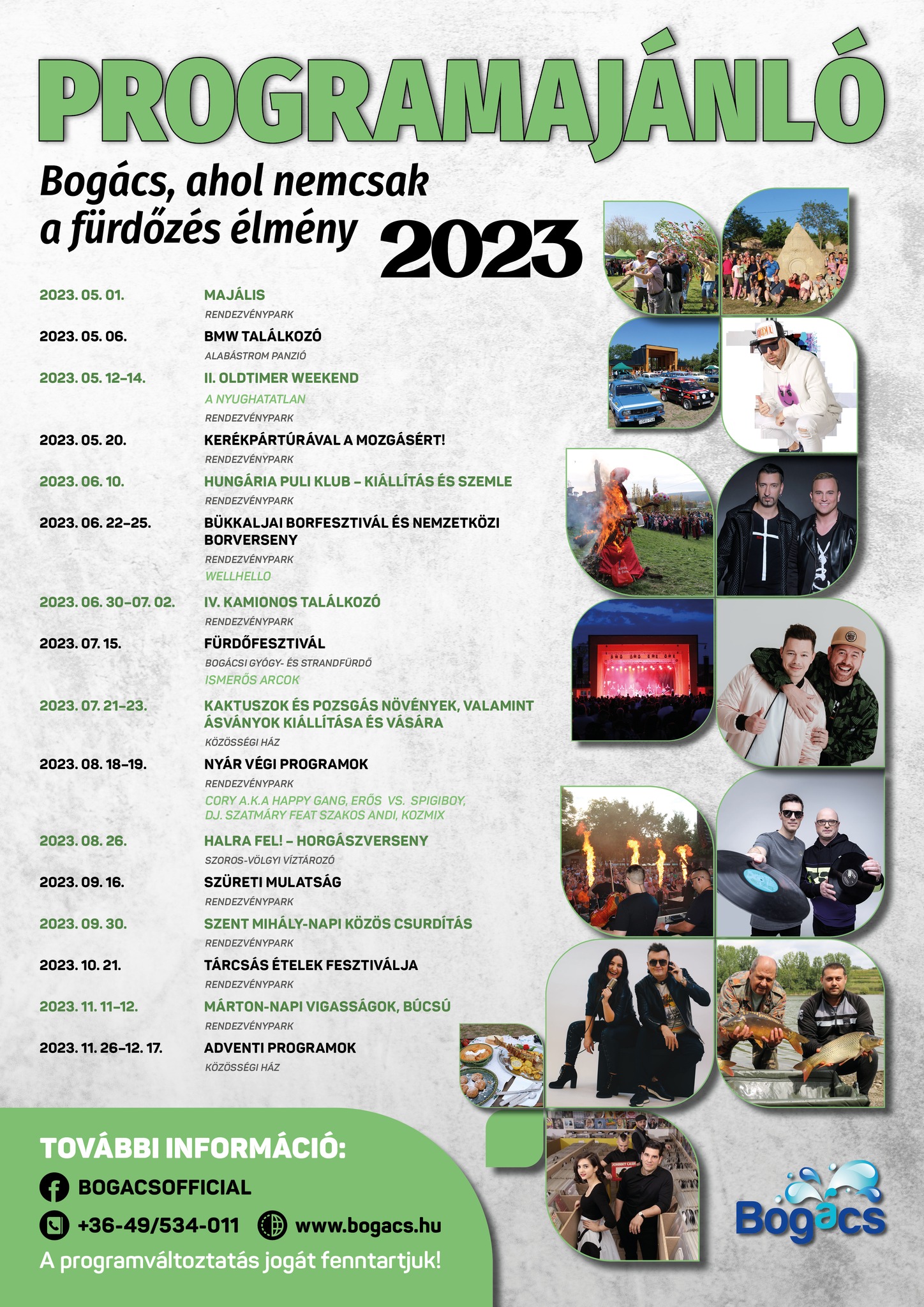 Bogácsi programok 2023